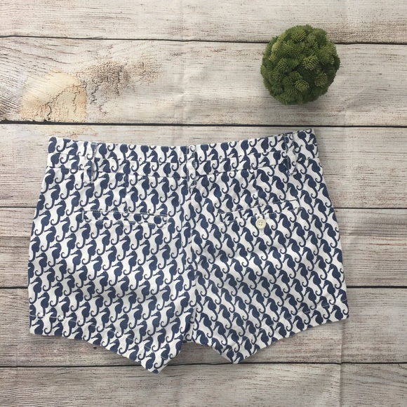 **SOLD**J. CREW Seahorse Print Chino Shorts Sz. 0 - Picture 4 of 7